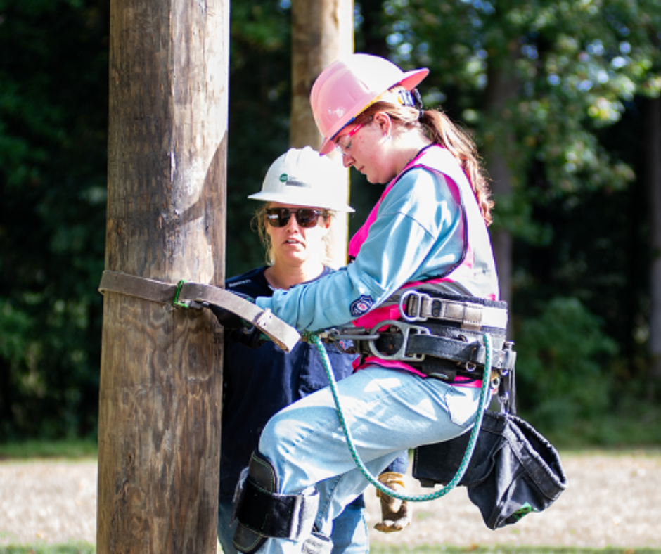 A Girl Power Camp participant gains hands-on experience.