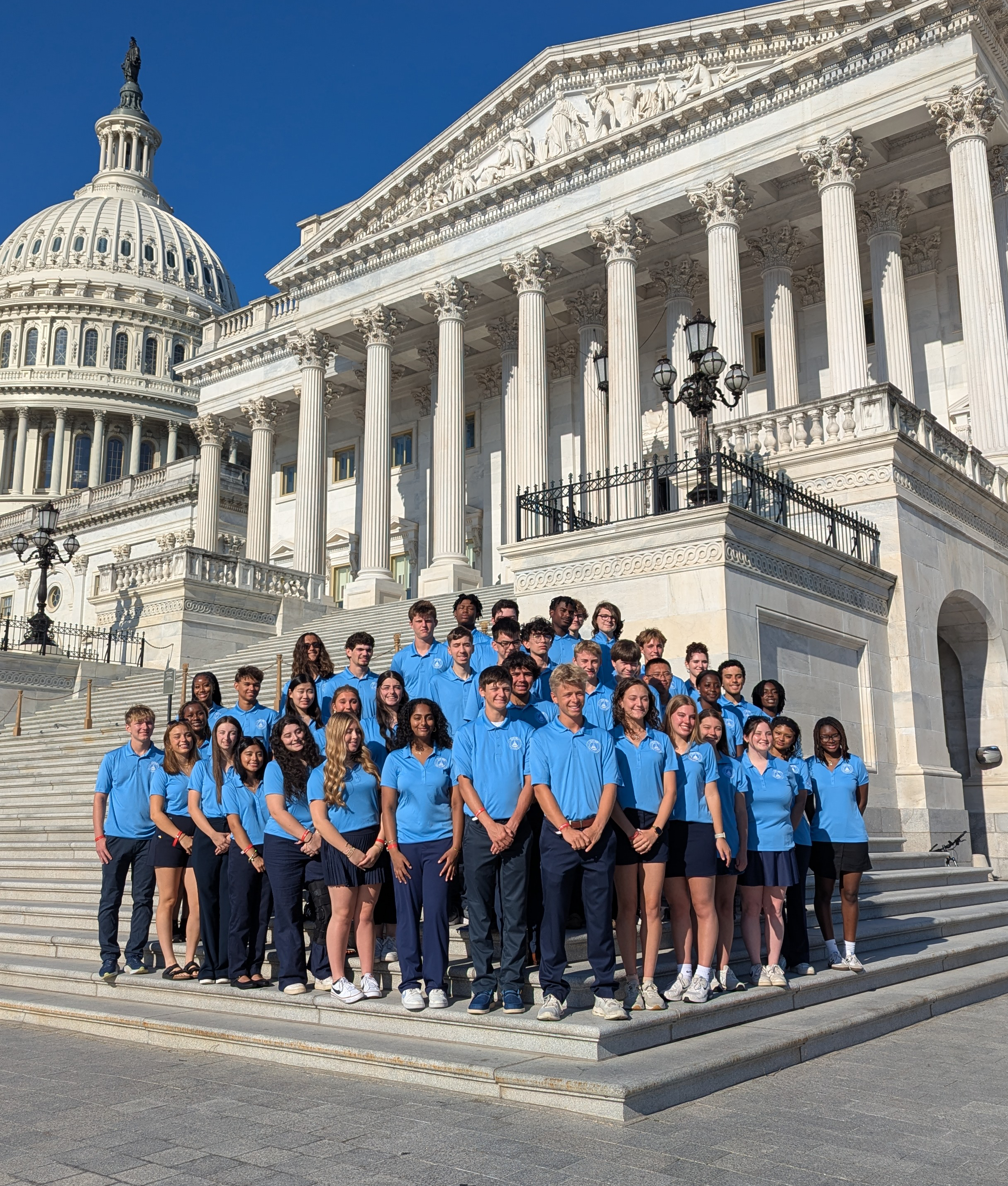 2026 Youth Tour Group on the Capitol steps