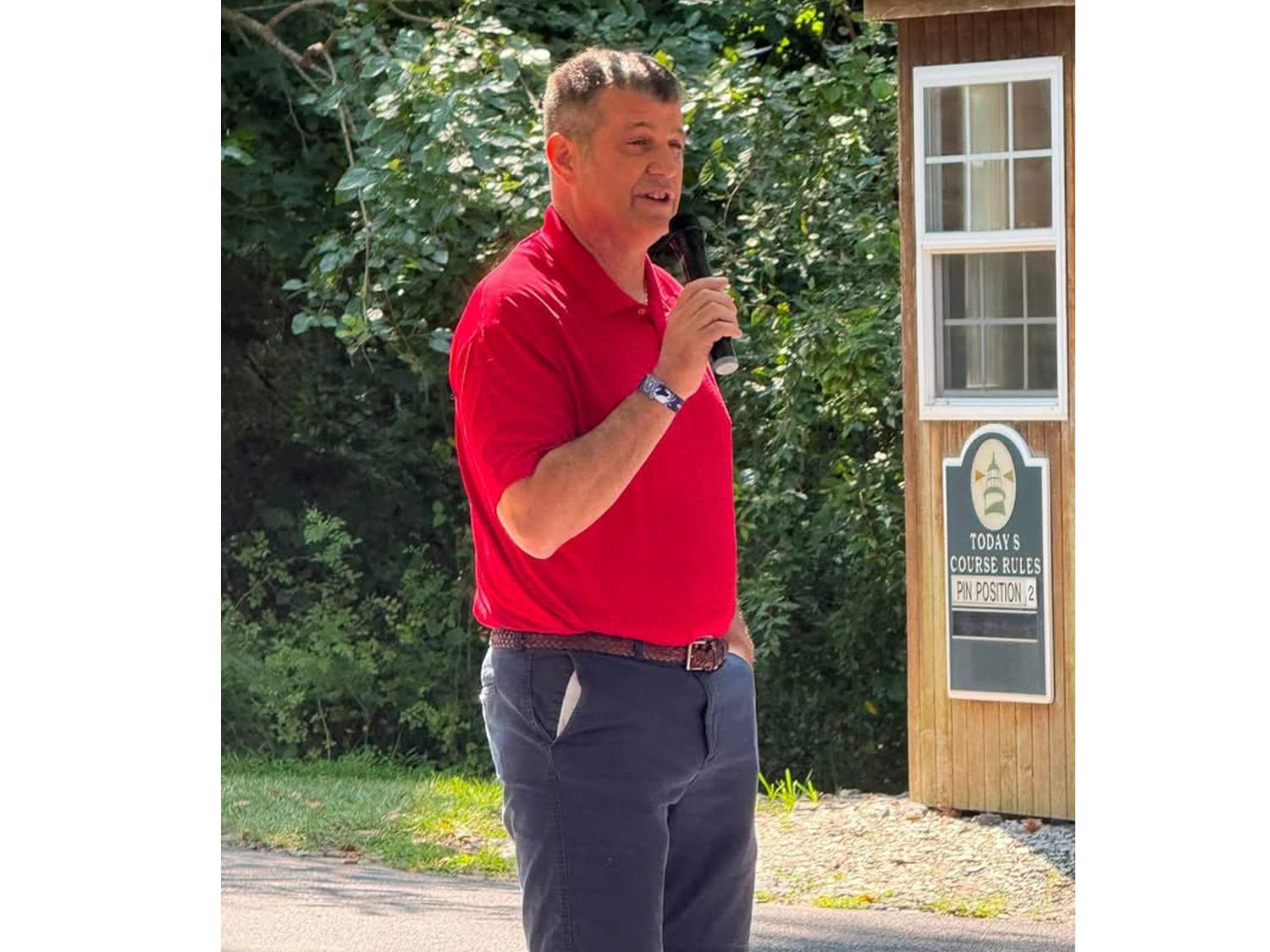 VMDAEC CEO Brian Mosier kicks off the 2026 VMDAEC Annual Meeting Golf Tournament