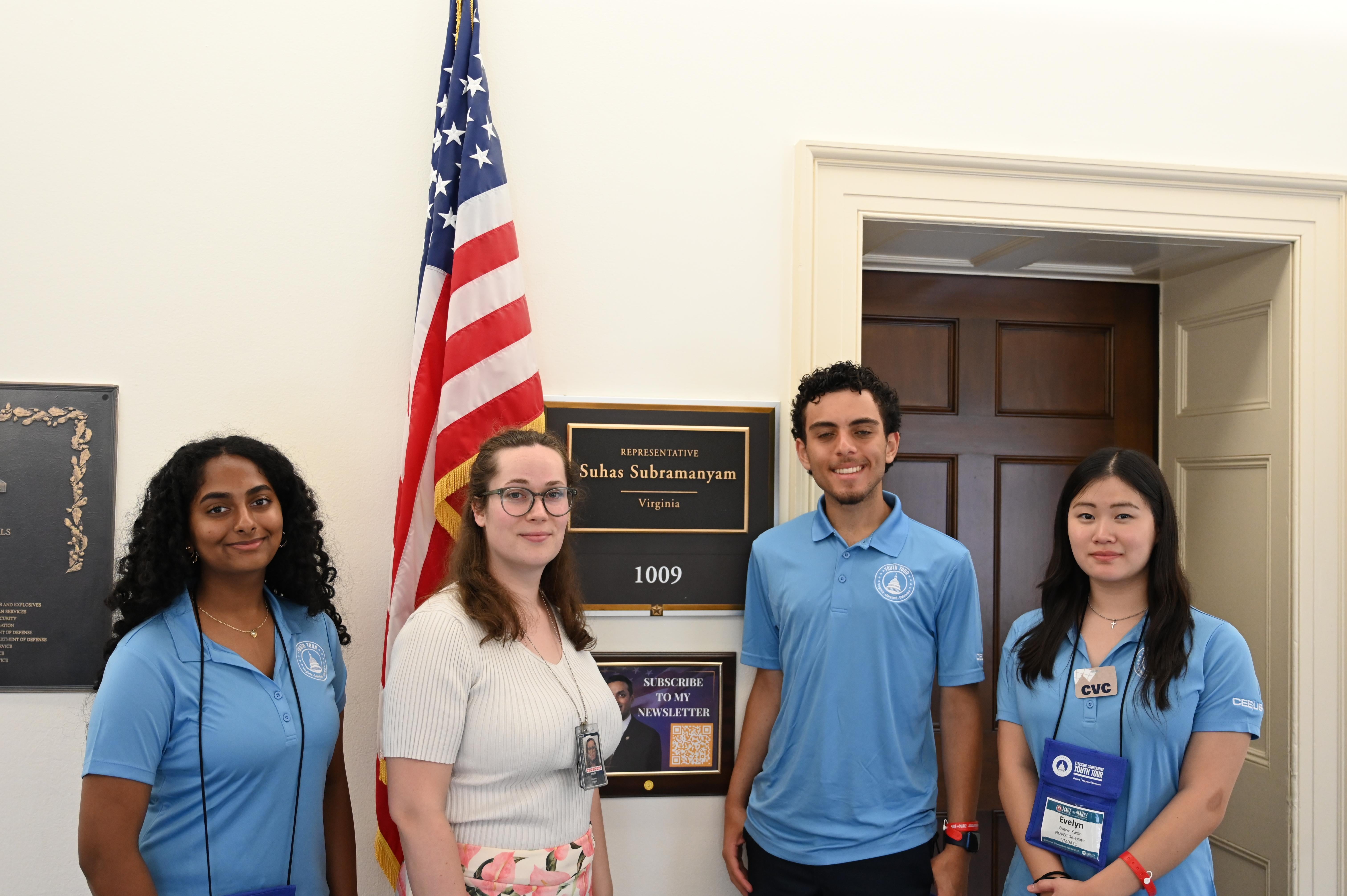 Youth Tour participants pose with a Representative